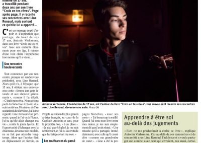 Article du Dauphiné Libéré sur le livre d'Antonin Verhamme "Crois en tes rêves"